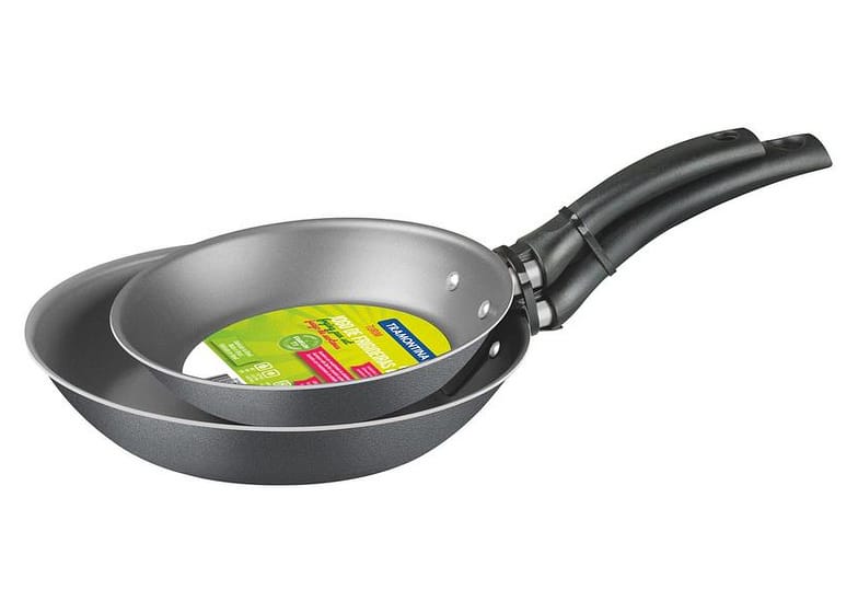 Conjunto de Frigideiras Antiaderente Tramontina de Alumínio Turim Cinza 2 Peças