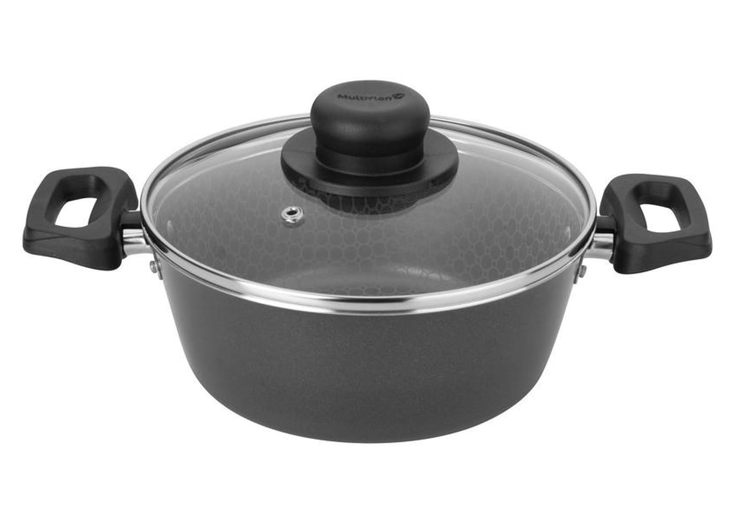 Caçarola Multiflon Antiaderente com Tampa Cinza 3,6L 24cm Essencial