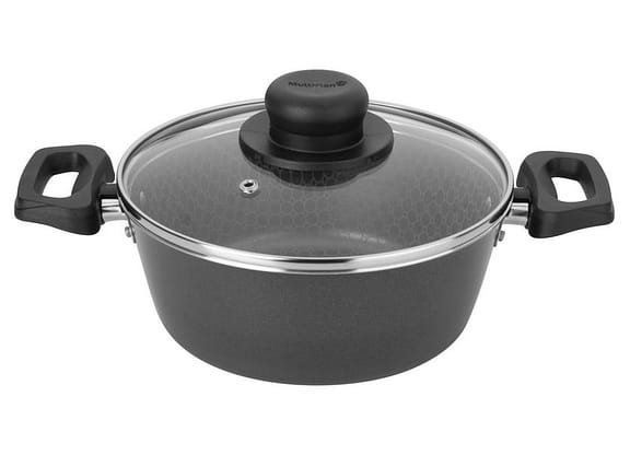 Caçarola Multiflon Antiaderente com Tampa Cinza 3,6L 24cm Essencial