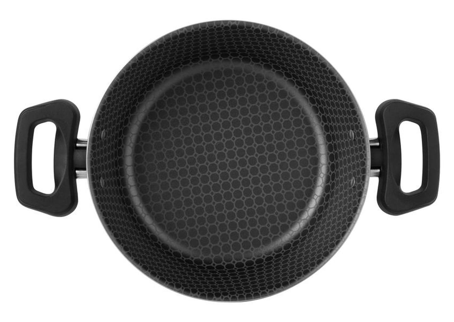 Caçarola Multiflon Antiaderente com Tampa Cinza 3,6L 24cm Essencial