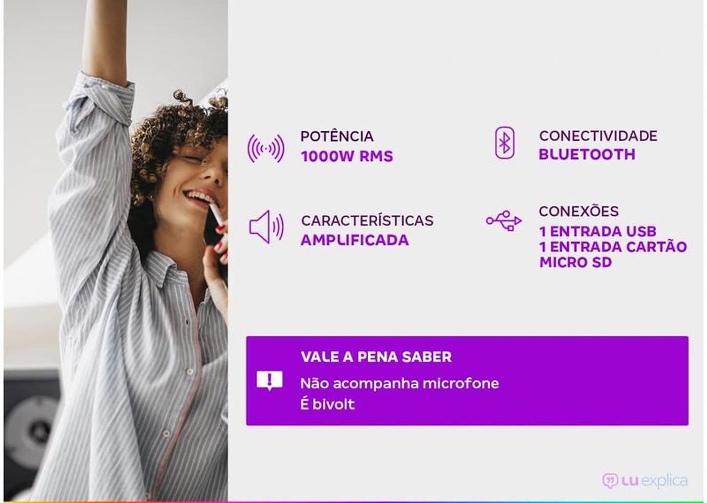 Caixa de Som Lenoxx CA 370 Bluetooth Amplificada 1000W USB