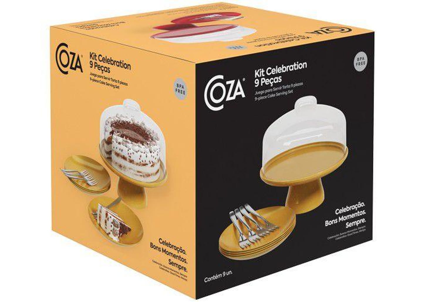 Boleira de Polipropileno com Tampa Coza - Celebration 25cm 9 Peças