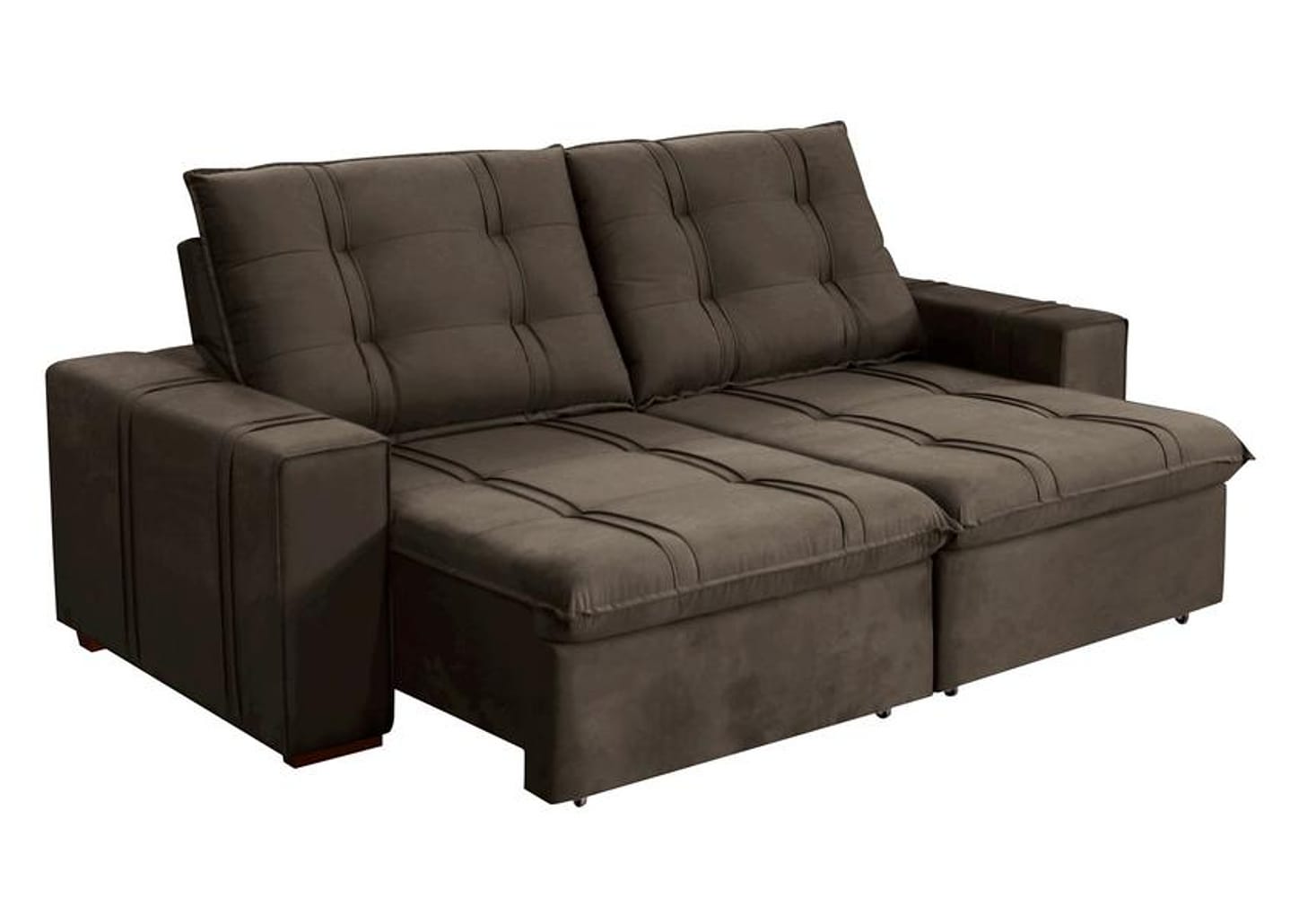 Sofá Retrátil Reclinável 4 Lugares Veludo Joly Bipartido Tallin Plus Gralha Azul