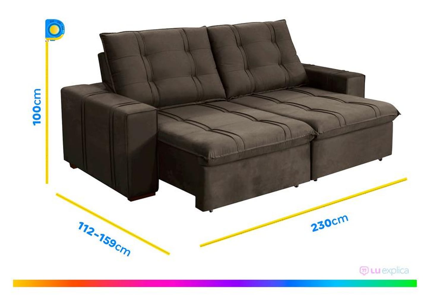 Sofá Retrátil Reclinável 4 Lugares Veludo Joly Bipartido Tallin Plus Gralha Azul