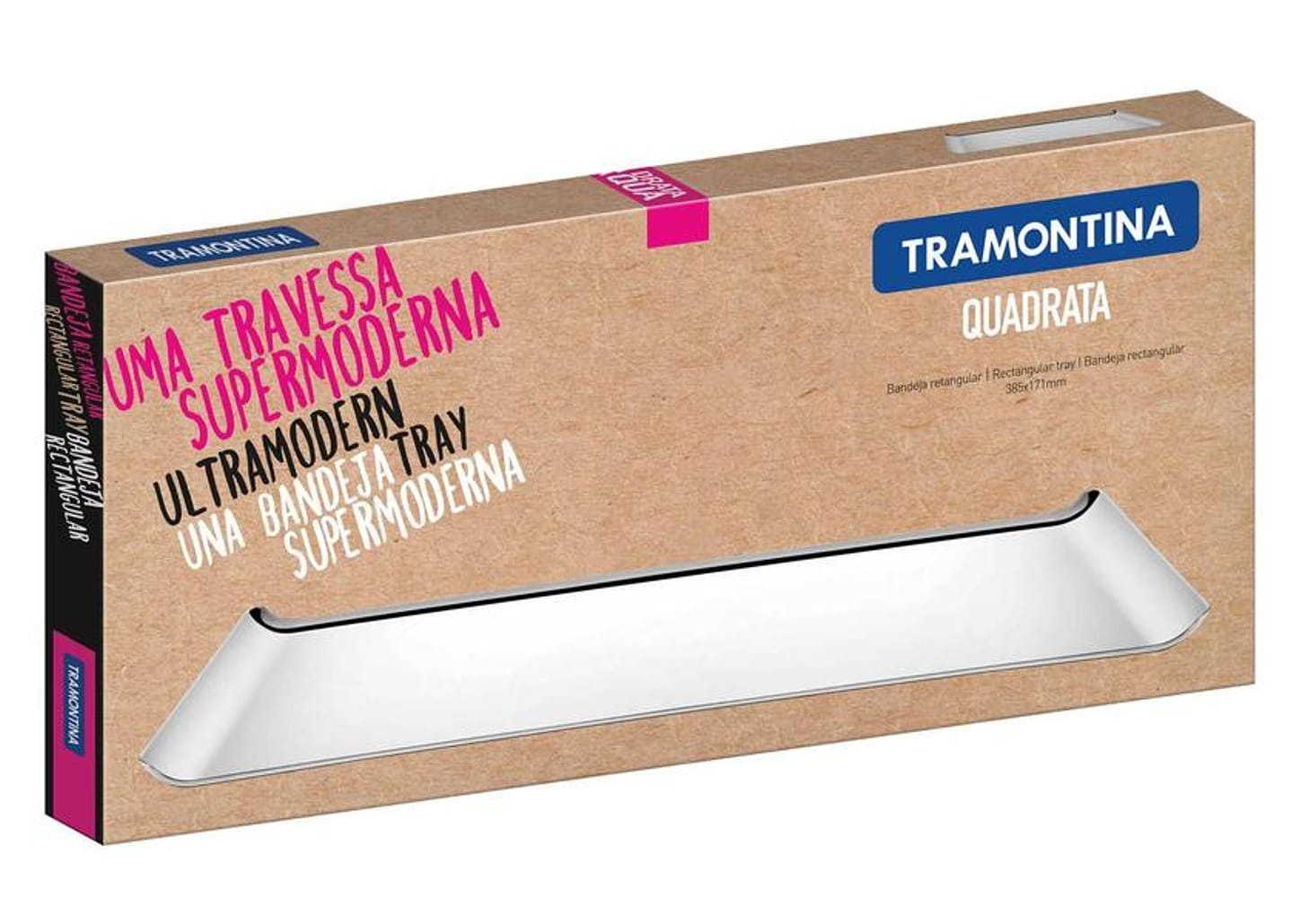 Bandeja Inox para Servir Tramontina - Retangular Quadrata