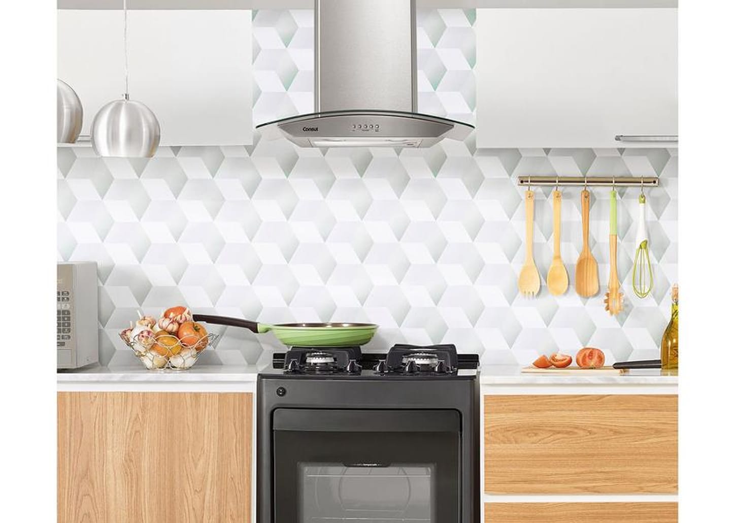 Coifa de Parede Consul 60cm Inox 4 Bocas - Vidro Curvo CAP60AR