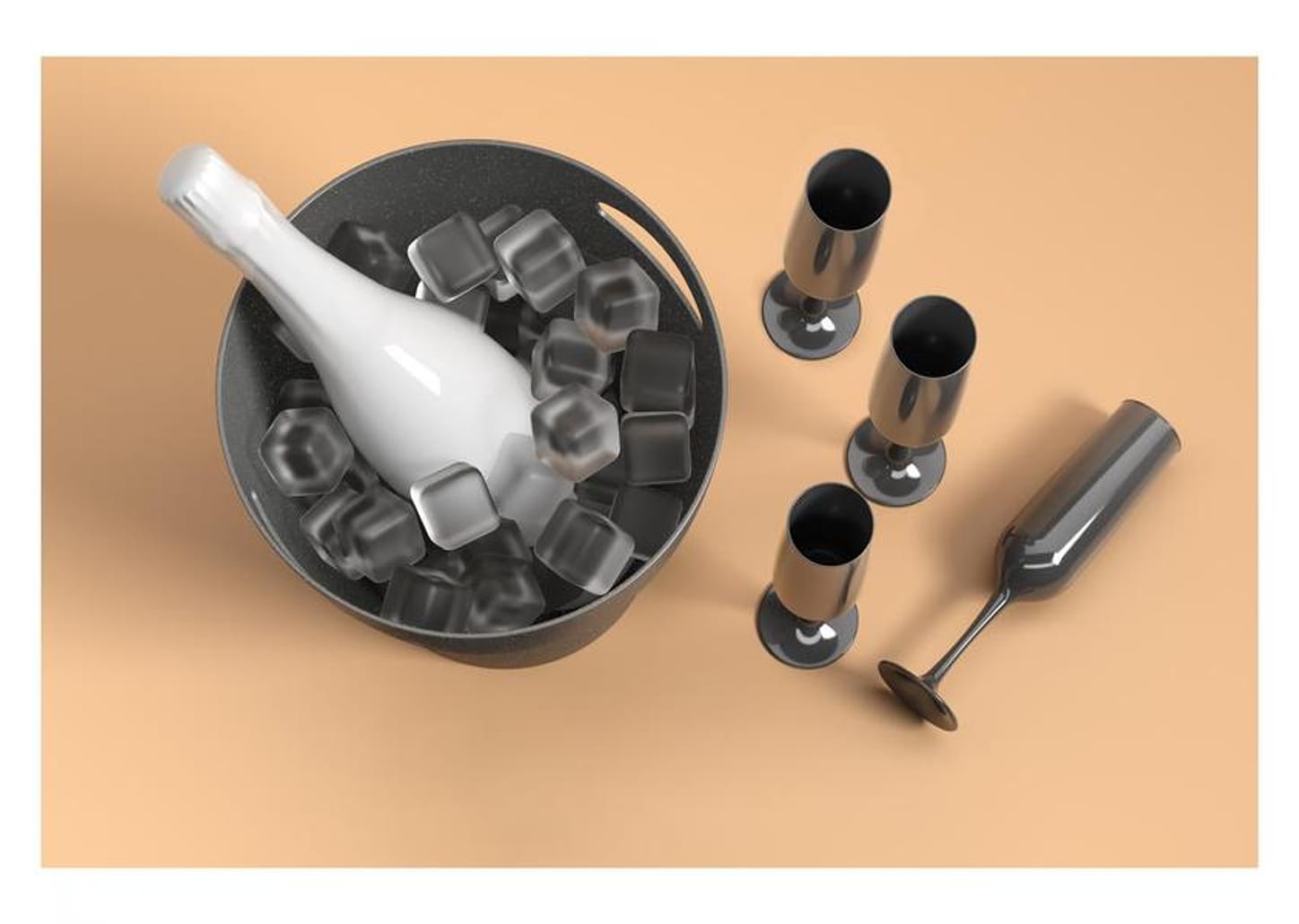 Jogo de Taças para Espumante 5 Peças Coza - Celebration com Cooler