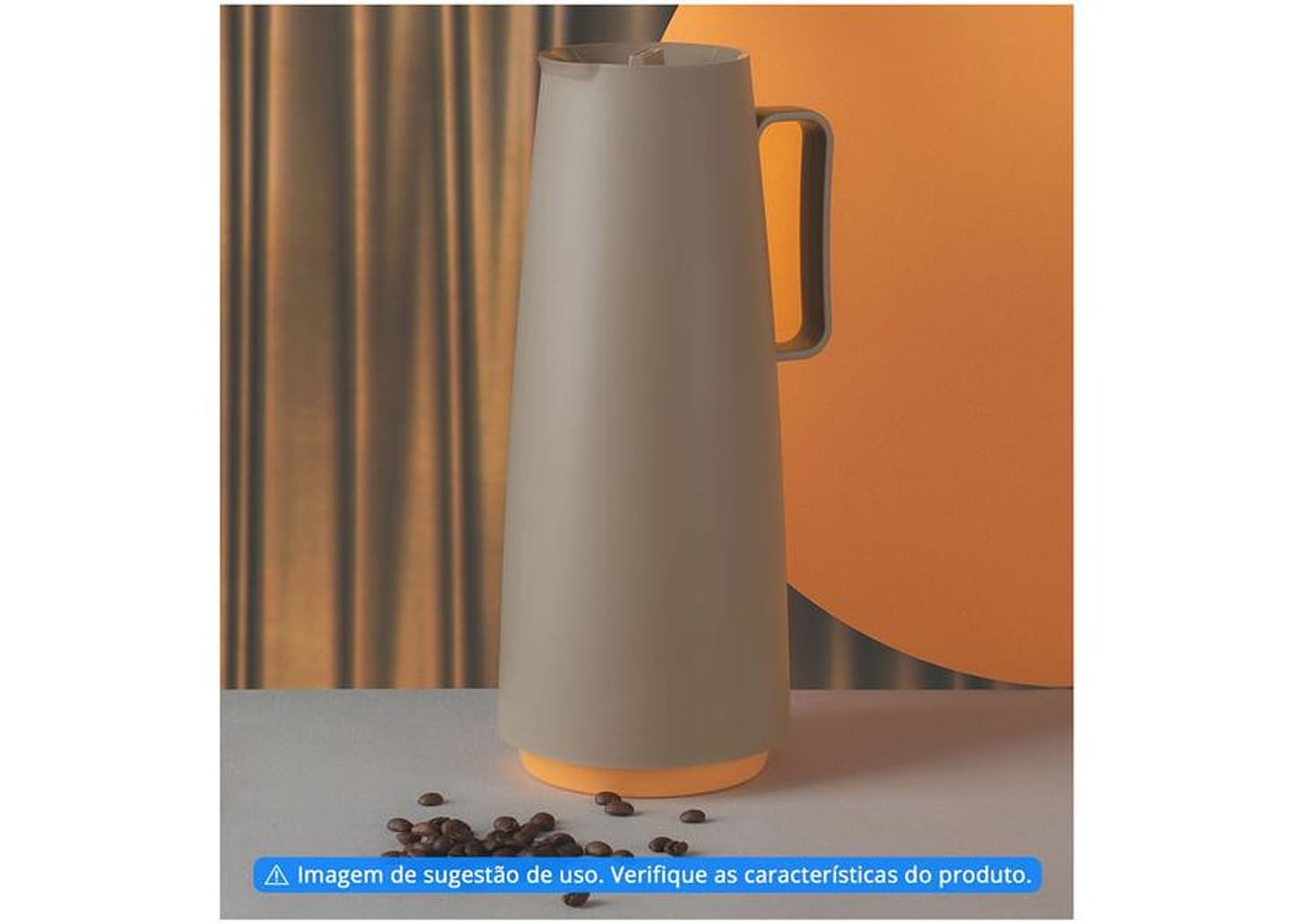 Bule de Café e Chá Térmico de Polipropileno - Bege 1L Exata