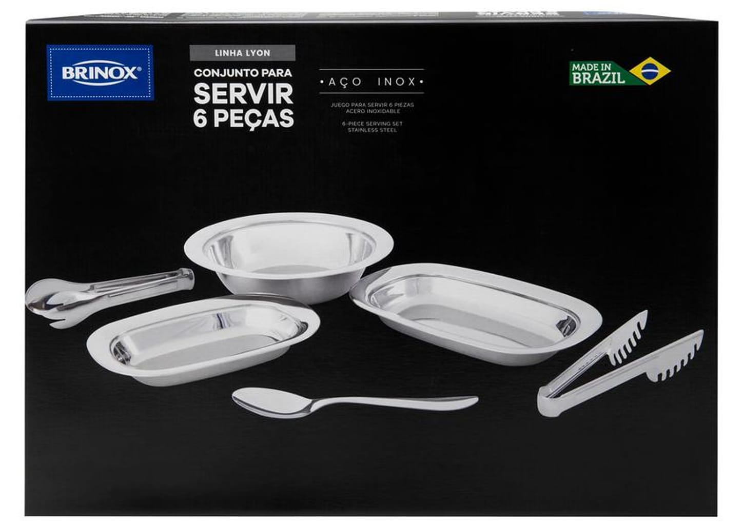 Conjunto de Servir Brinox Inox 6 Peças - Lyon 2343/100
