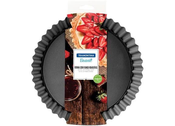 Forma para Torta de Alumínio Antiaderente - Redonda Fundo Removível Tramontina 20064024