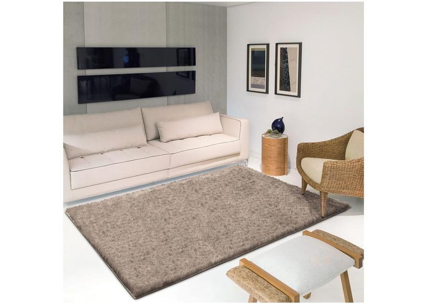 Tapete Liso Felpudo Retangular Luna 200x250cm Jolitex