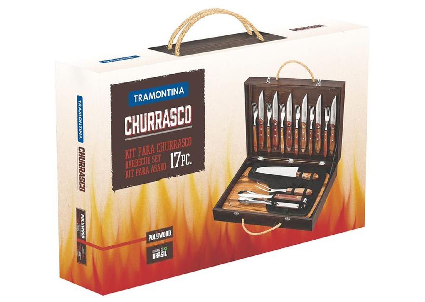 Kit de Churrasco 17 Peças Tramontina - Polywood 21198/766