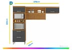 Cozinha Compacta Nesher Realeza Nicho para - Micro-ondas 4 Portas 1 Gaveta 100% MDF