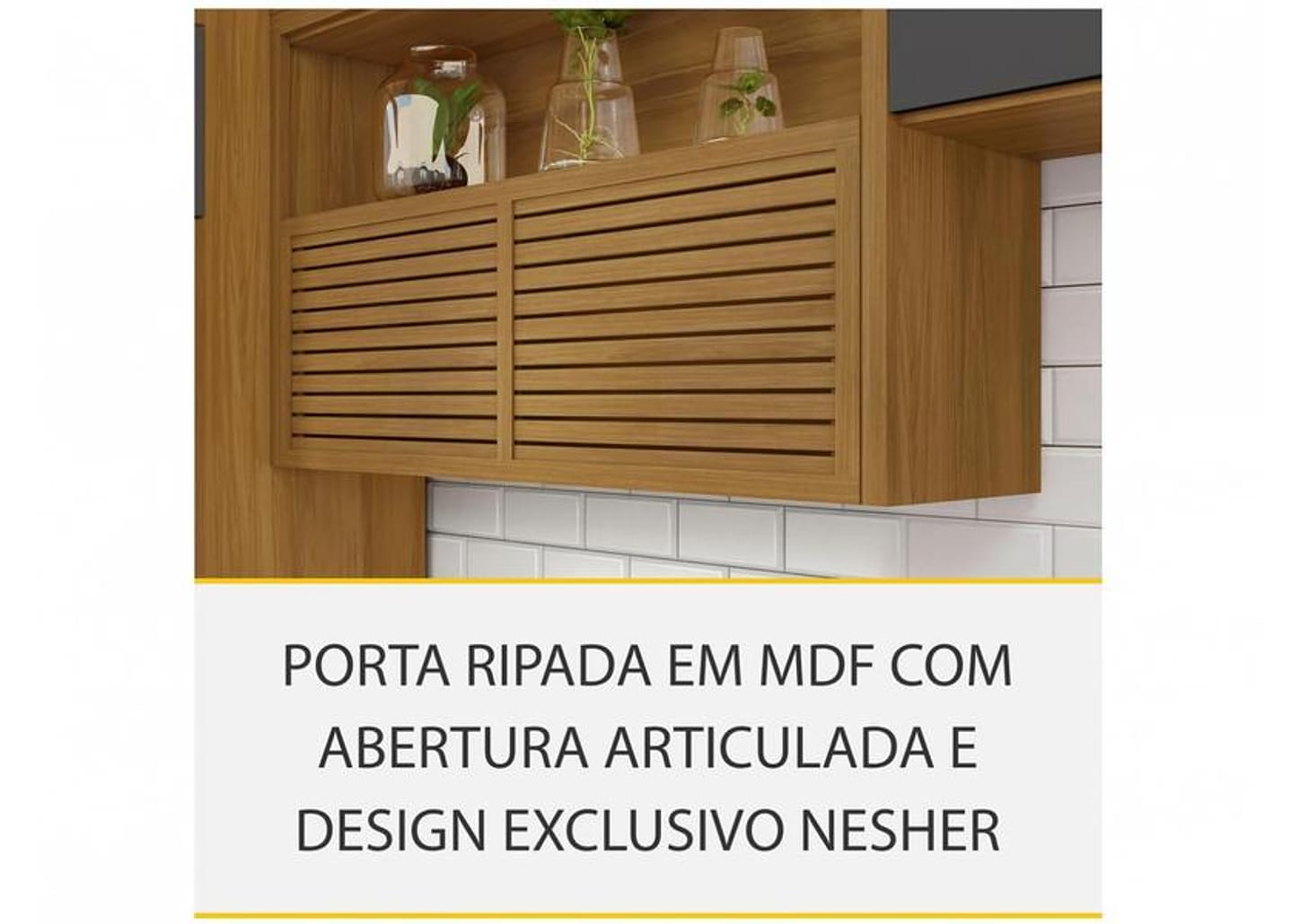 Cozinha Compacta Nesher Realeza Nicho para - Micro-ondas 4 Portas 1 Gaveta 100% MDF