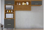 Cozinha Compacta Nesher Realeza Nicho para - Micro-ondas 4 Portas 1 Gaveta 100% MDF