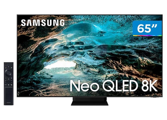 Smart TV 65” Ultra HD 8K Neo QLED Samsung Neo 65800A Wi-Fi Bluetooth HDR 4 HDMI 3 USB