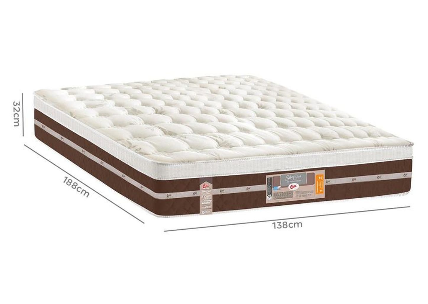 Colchão Casal Castor Mola Pocket 32cm de Altura Silver Star