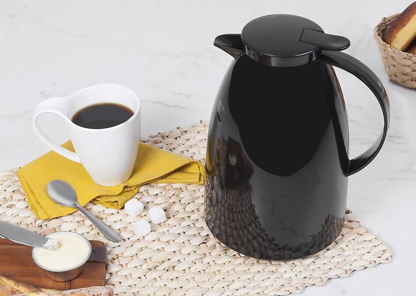 Bule de Chá e Café Térmico Preto 1L Invicta - Viena