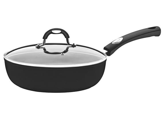 Frigideira Antiaderente Tramontina de Alumínio com Tampa Mônaco Induction Preta 24cm