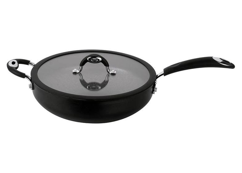 Panela Wok Antiaderente Multiflon de Alumínio com Tampa Dom Preto 30cm