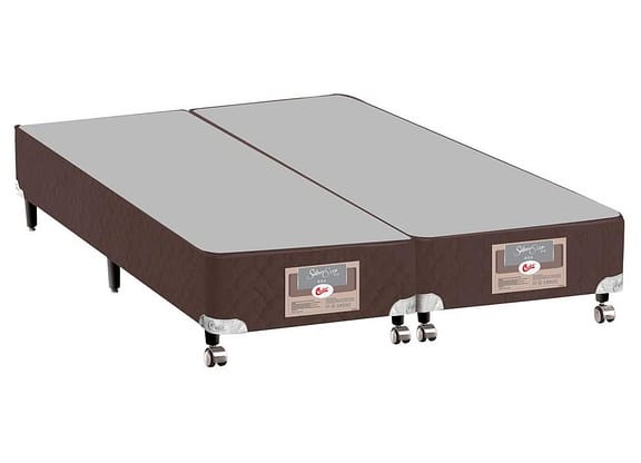 Base Cama Box King Size Castor Bipartido 27x192x203cm Silver Star