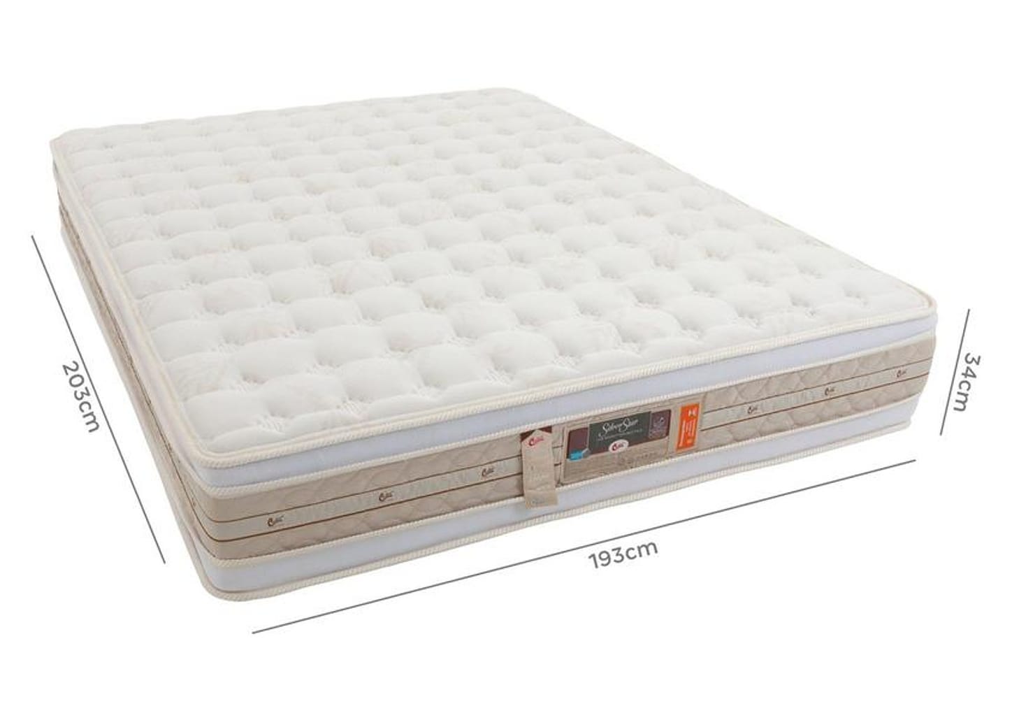 Colchão King Size Castor Mola Ensacadas/Pocket 34cm de Altura Silver Star