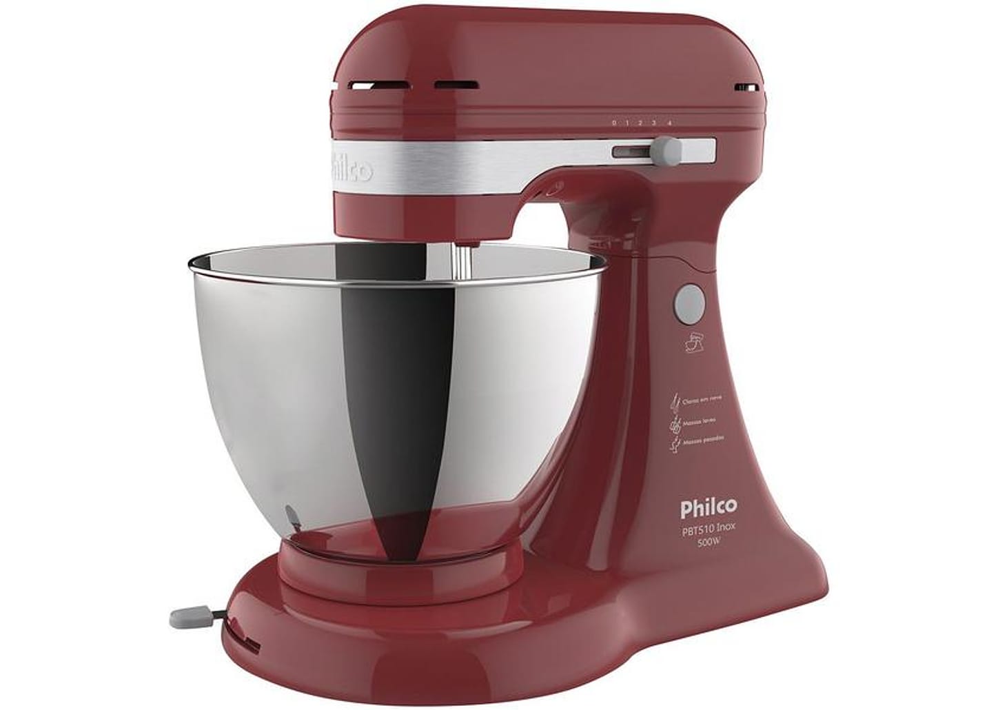 Batedeira Philco Vermelha 500W PBT510V 4 Velocidades