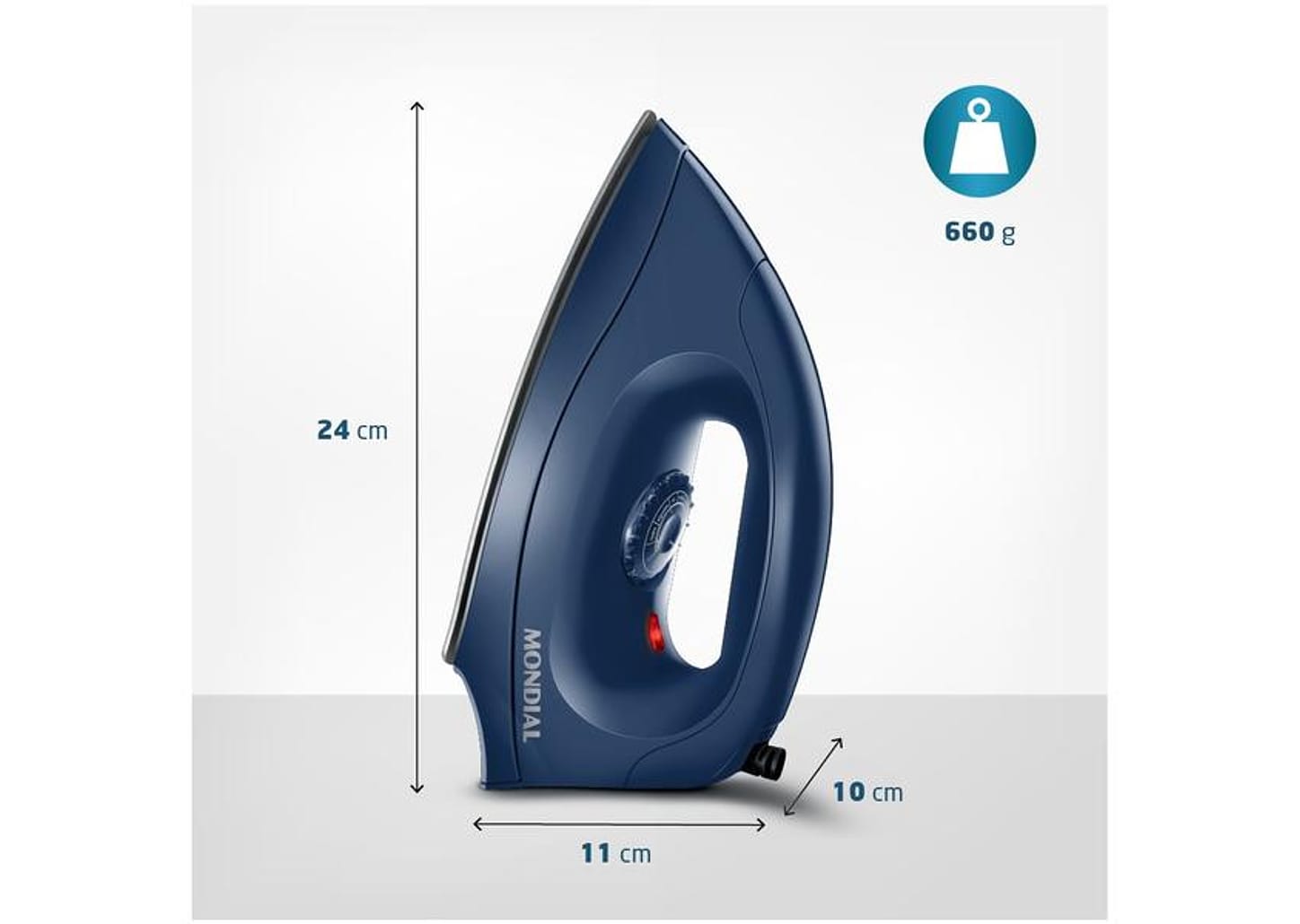 Ferro de Passar Roupa a Seco Mondial - FSN-55-BL Azul