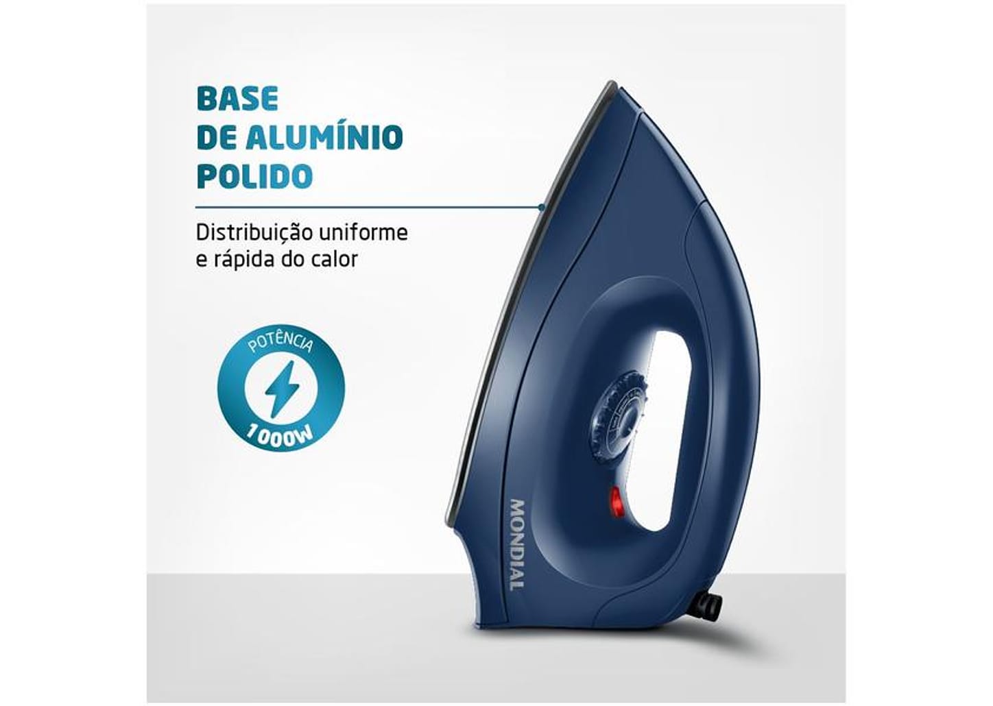 Ferro de Passar Roupa a Seco Mondial - FSN-55-BL Azul