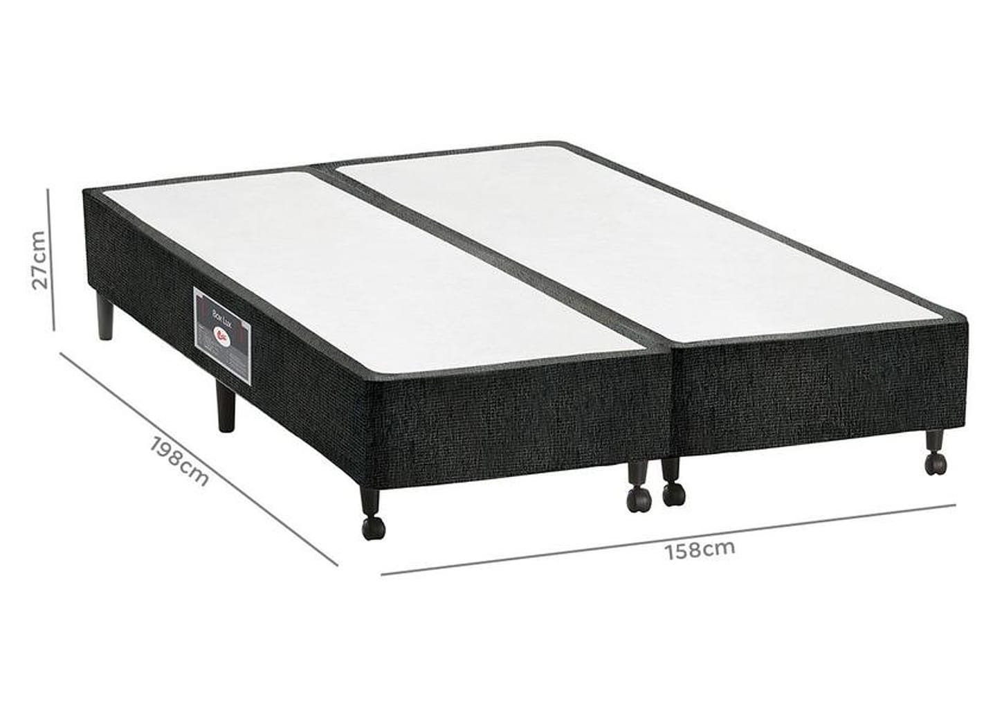 Box para Colchão Queen Size Castor Bipartido 27cm de Altura Lux