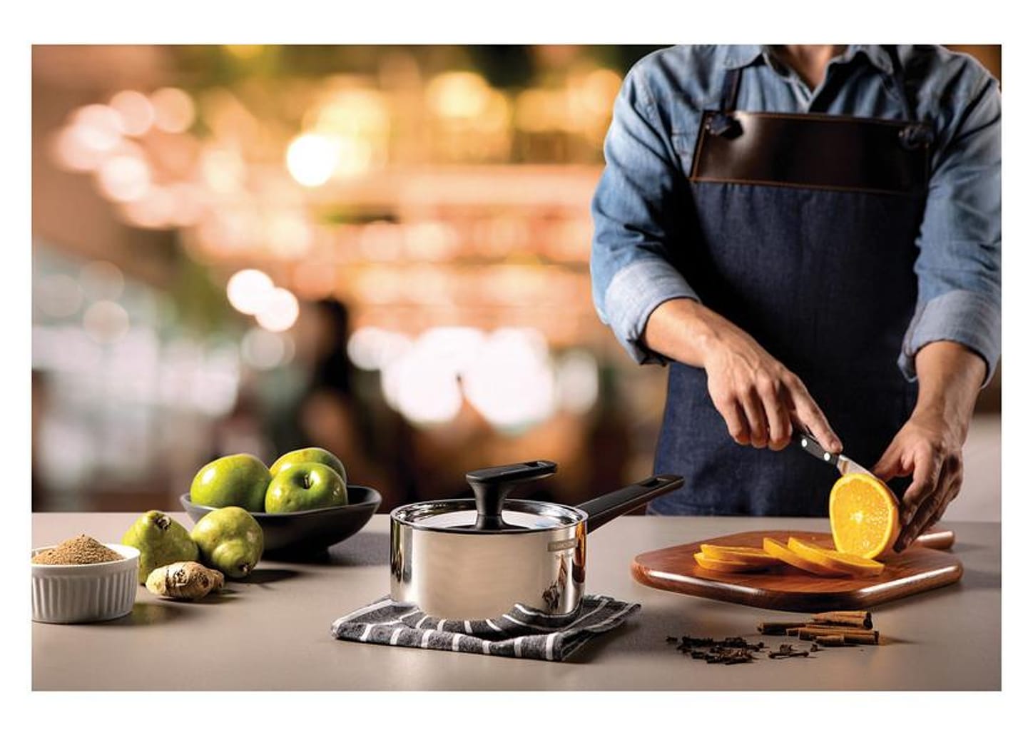 Panela Tramontina Inox Fundo Triplo 16cm 1,7L - Grano Baquelite