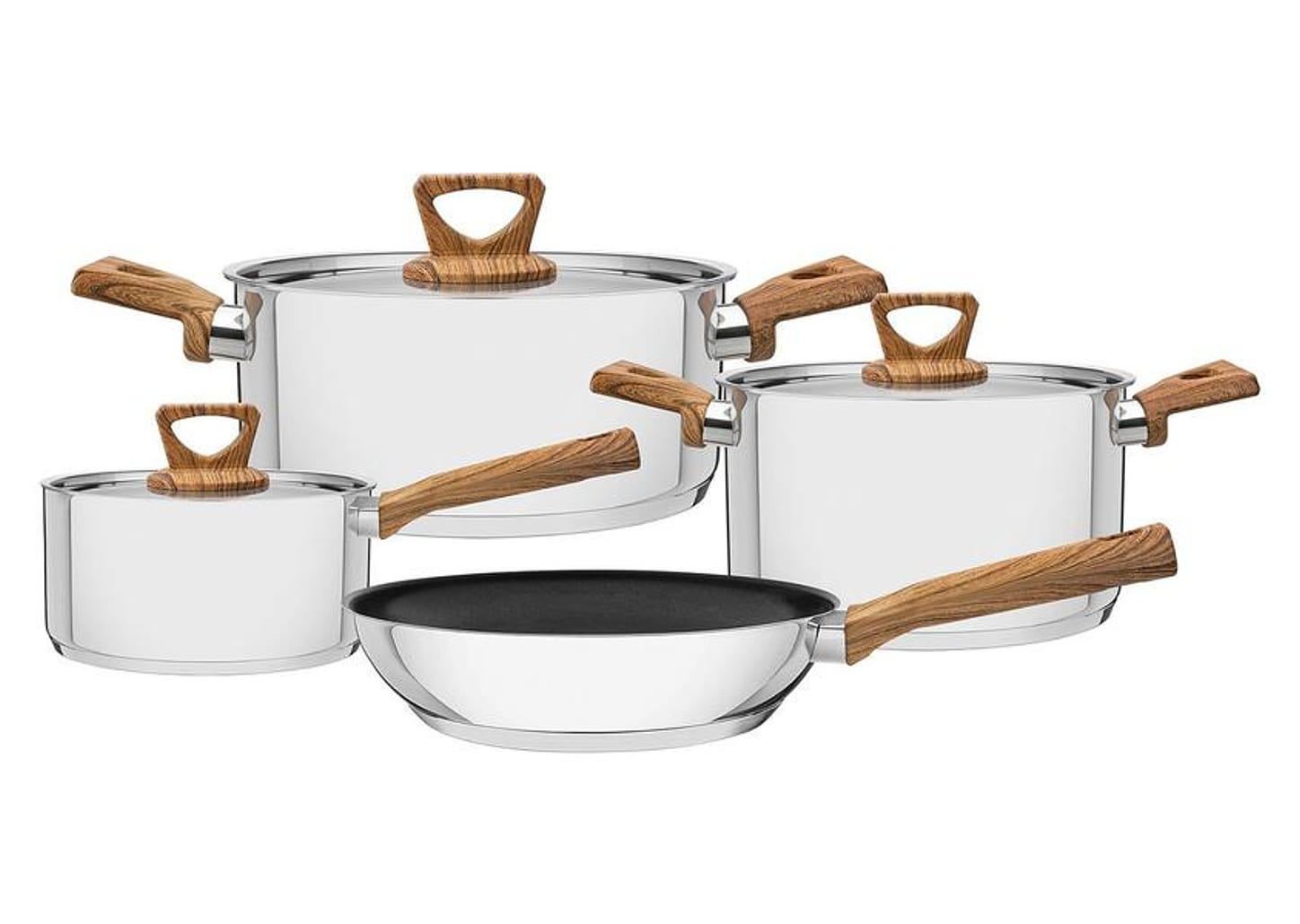 Jogo de Panelas Tramontina Inox Fundo Triplo 4 Peças Brava