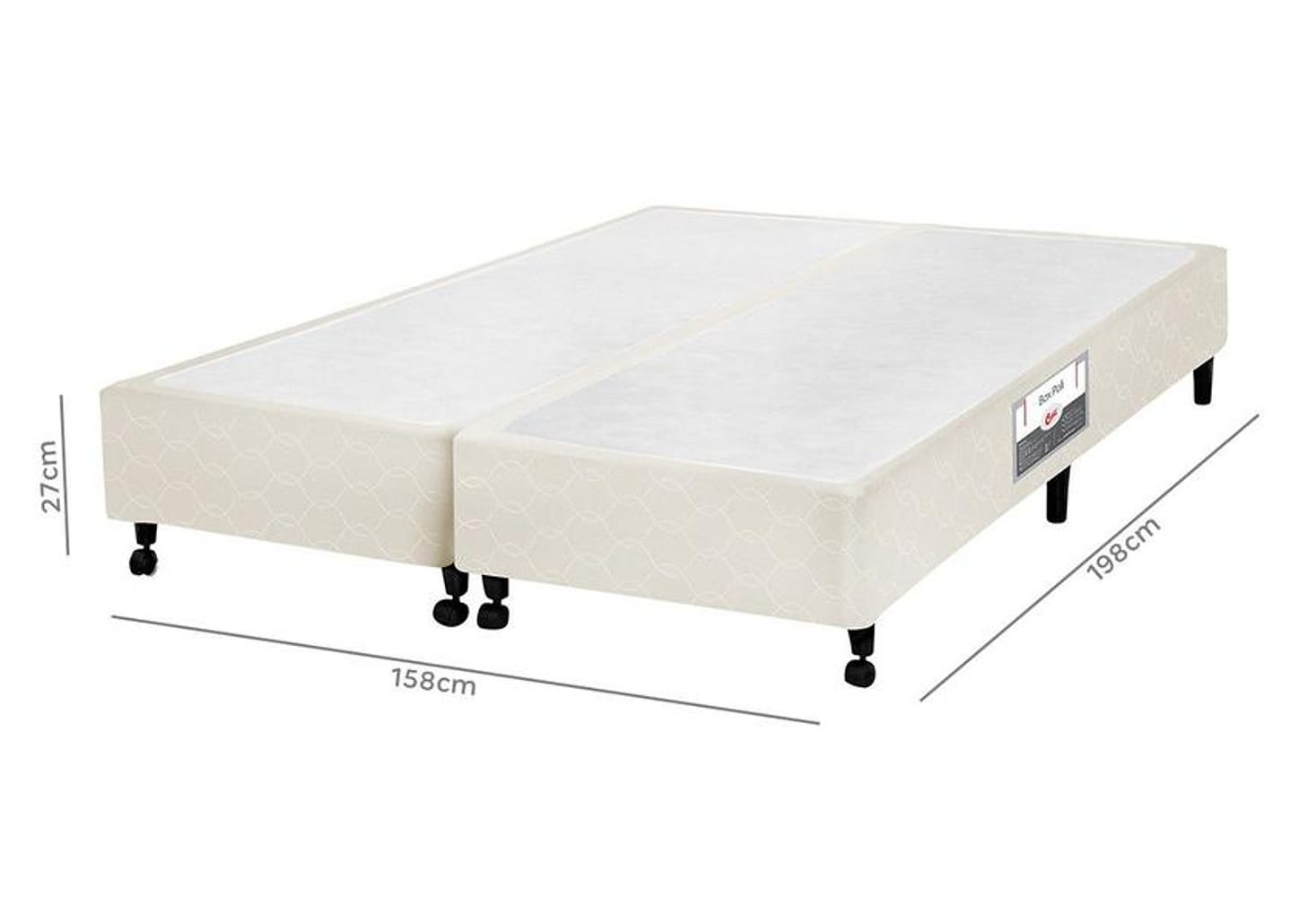 Box para Colchão Queen Size Castor Bipartido 27cm de Altura Poli