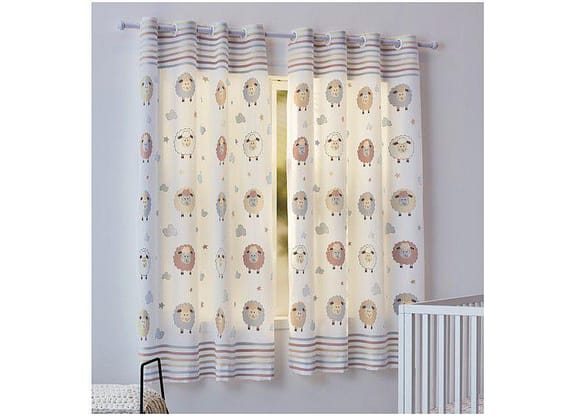 Cortina Infantil Santista Carneiros Londres Pompom 180x280cm