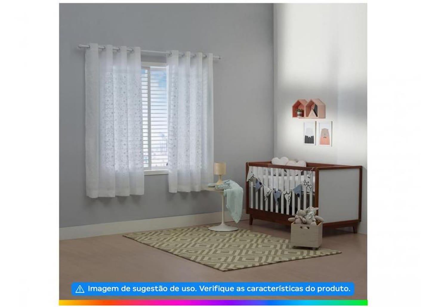 Cortina Infantil Santista Branca Londres Teddy 180x280cm