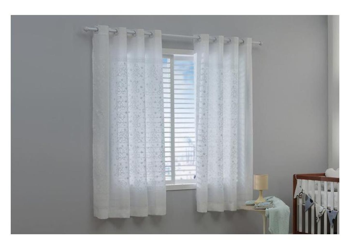 Cortina Infantil Santista Branca Londres Teddy 180x280cm