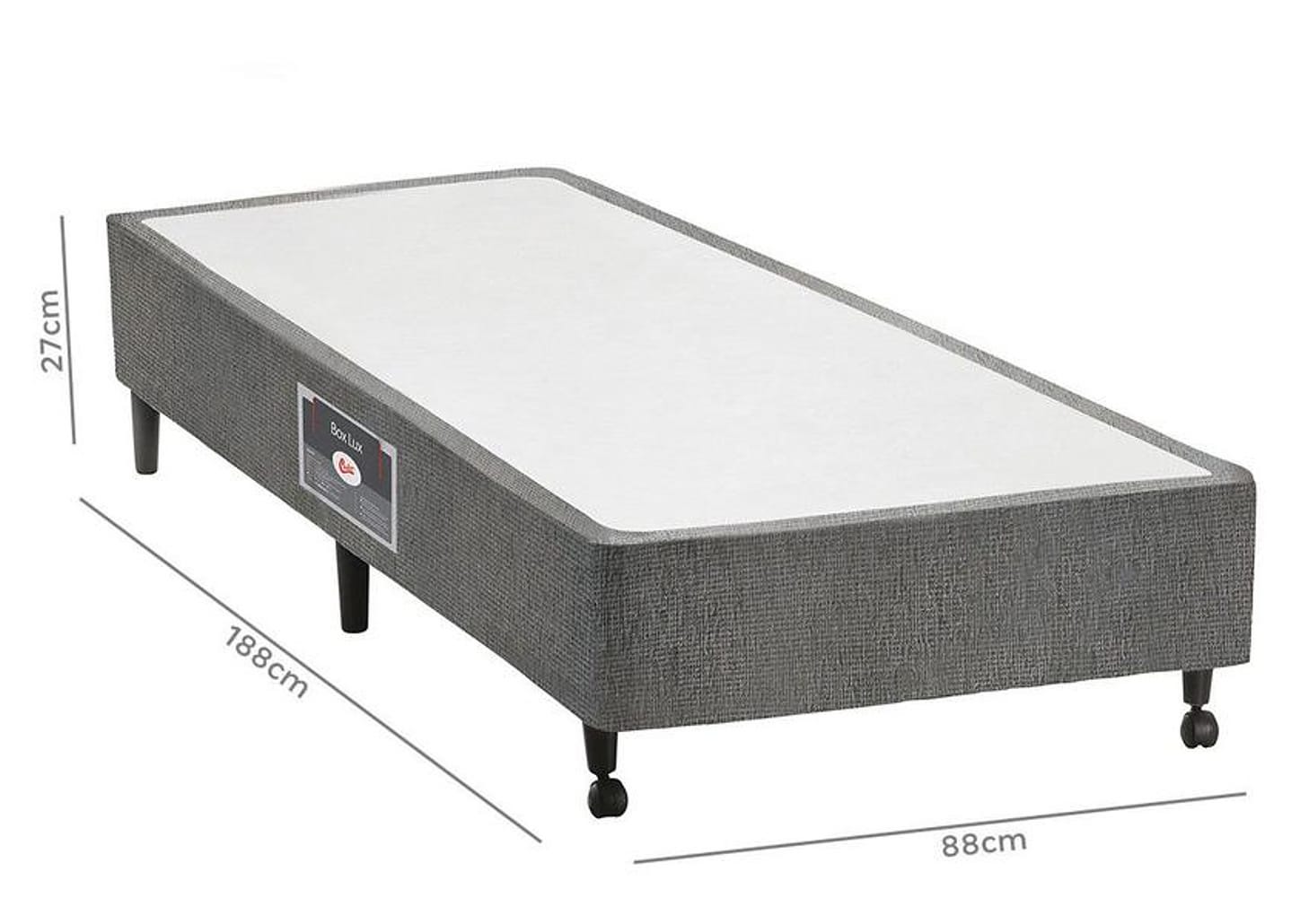 Base Cama Box Solteiro Castor 27x88x188cm Lux