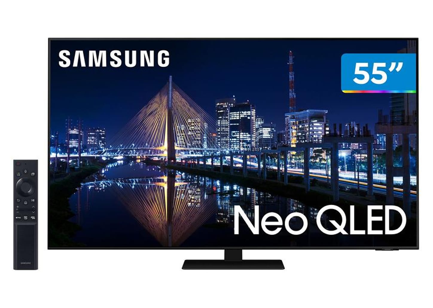 Smart TV 55” 4K NEO QLED Mini Led Samsung 55QN85A 120hz Som em Movimento Processador AI