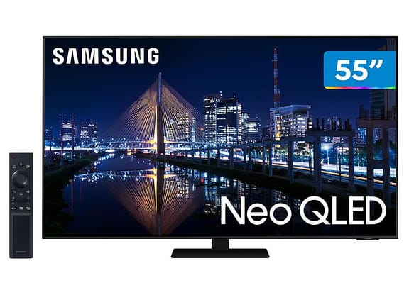 Smart TV 55” 4K NEO QLED Mini Led Samsung 55QN85A 120hz Som em Movimento Processador AI