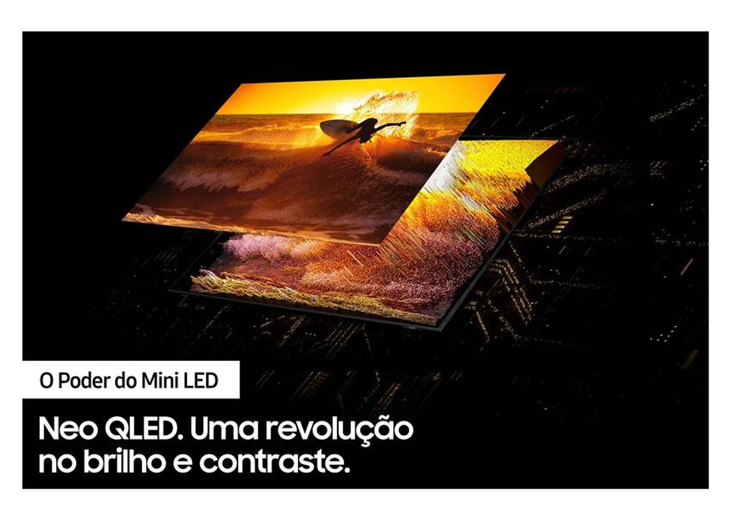 Smart TV 55” 4K NEO QLED Mini Led Samsung 55QN85A 120hz Som em Movimento Processador AI