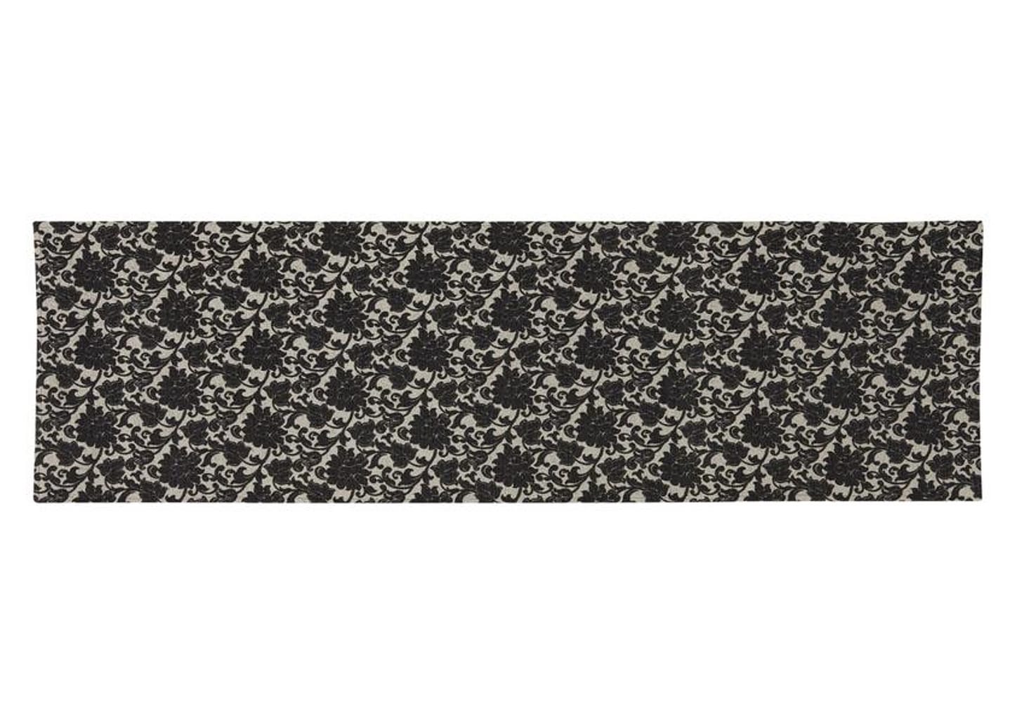 Peseira Queen 65x240cm Preto Lartex - Jacquard Adoratta