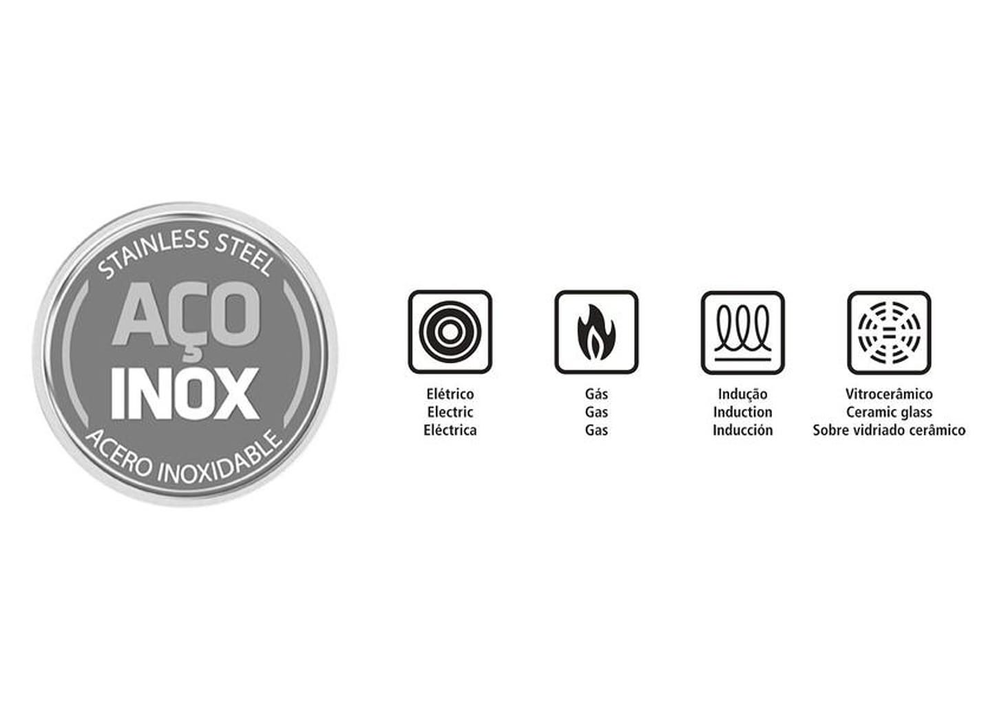 Caçarola Tramontina Inox 3,1L 20cm com Tampa - Alegra 62654/200