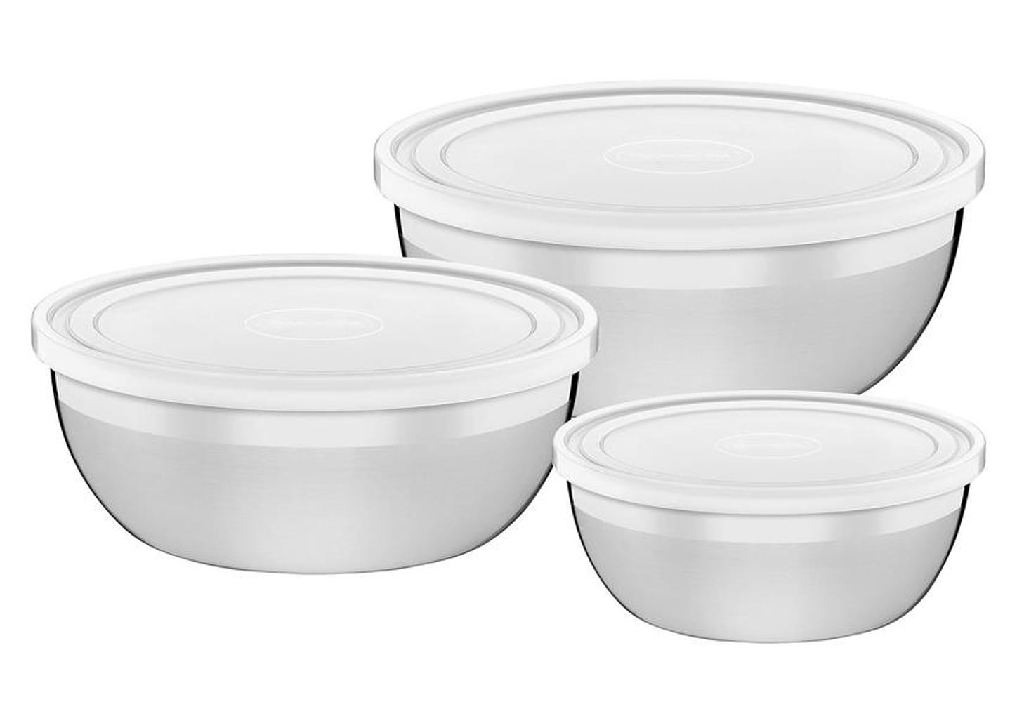 Jogo de Potes de Inox Hermético Tramontina com Tampa Redondo Freezinox 3 Peças