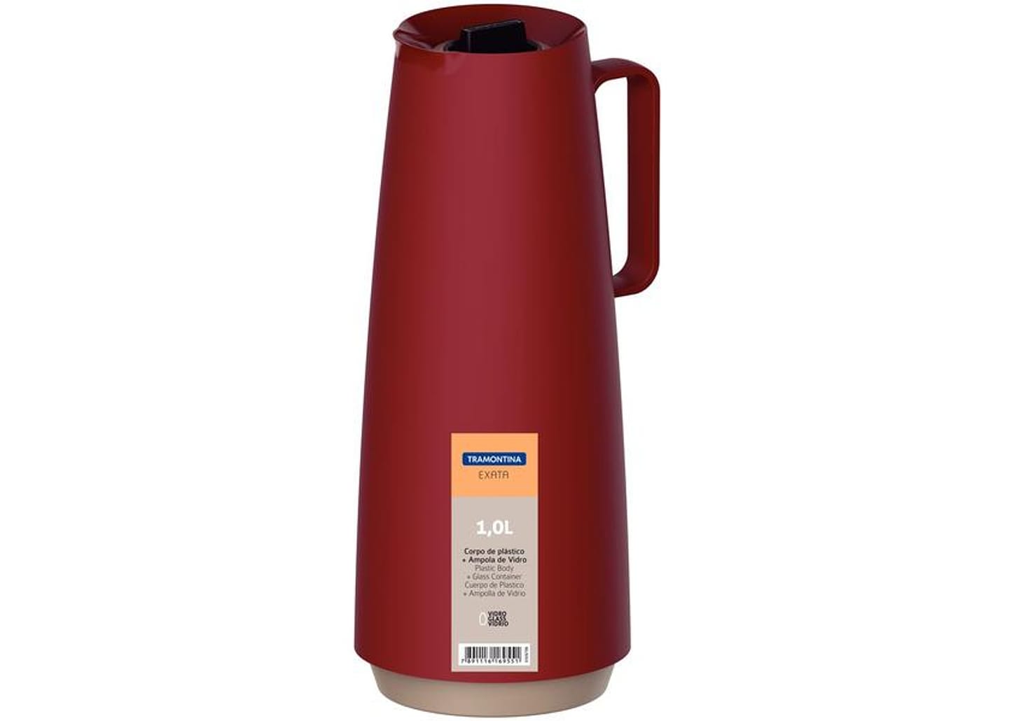 Bule de Café e Chá Térmico de Polipropileno - Vermelho 1L Exata