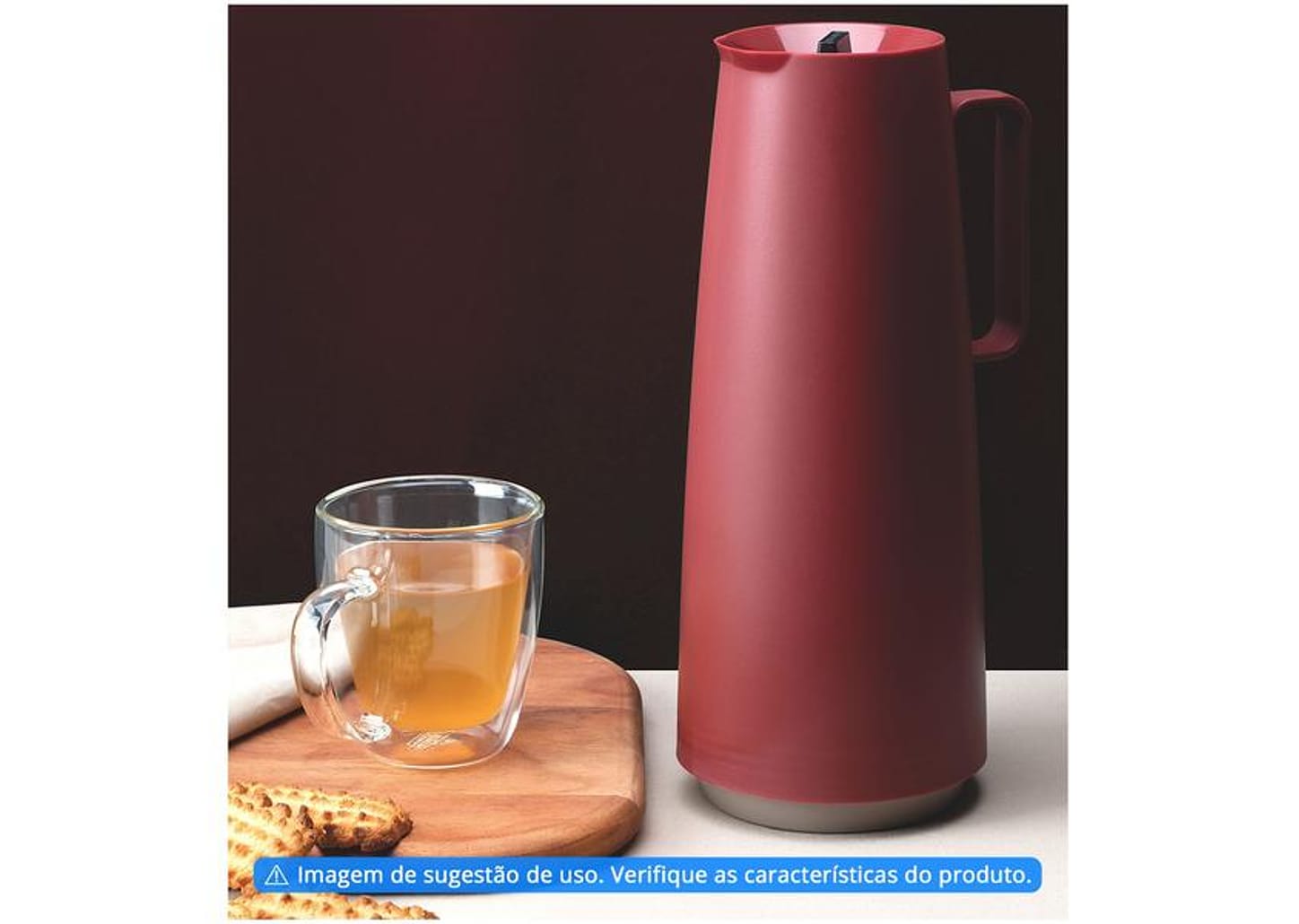 Bule de Café e Chá Térmico de Polipropileno - Vermelho 1L Exata