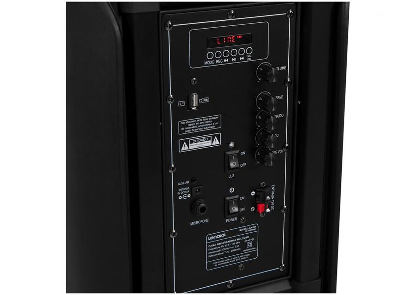 Caixa de Som Bluetooth Lenoxx CA 360 Ativa - Amplificada 600W USB