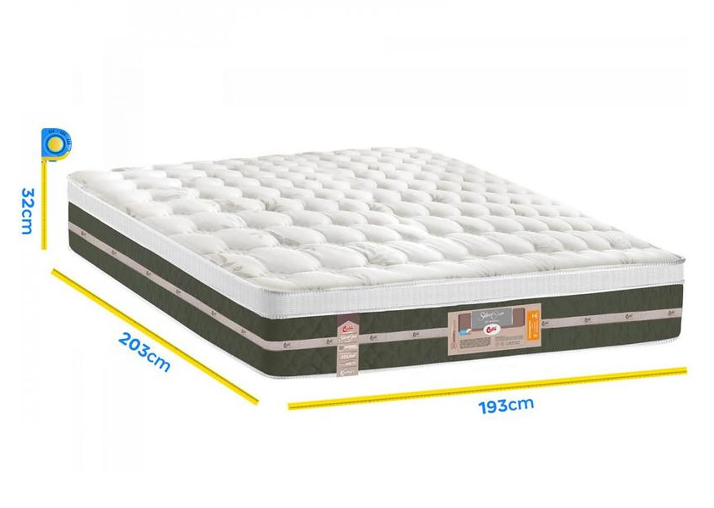 Colchão King Size Castor Mola 32cm de Altura Silver Star