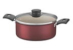 Caçarola Tramontina Antiaderente com Tampa Vermelha 3,7L 22cm Turim