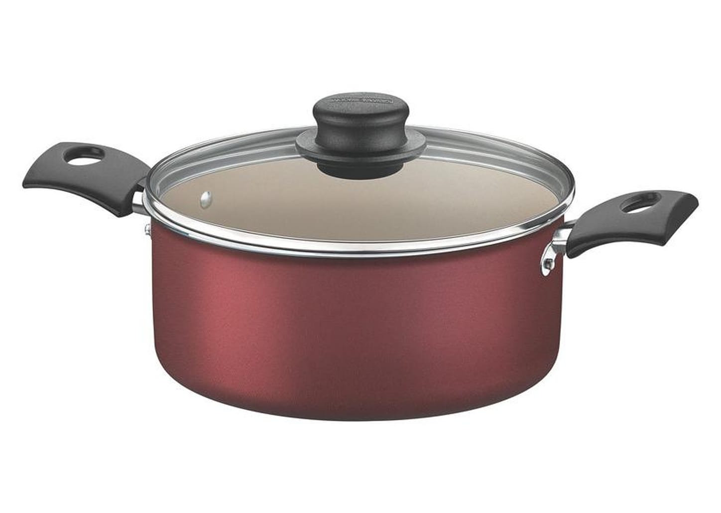 Caçarola Tramontina Antiaderente com Tampa Vermelha 3,7L 22cm Turim