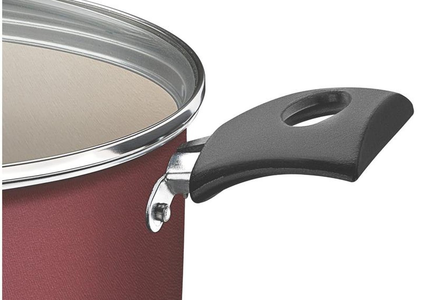 Caçarola Tramontina Antiaderente com Tampa Vermelha 3,7L 22cm Turim